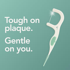 SimplyPick close-up de la punta soft pick mostrando suavidad y limpieza segura