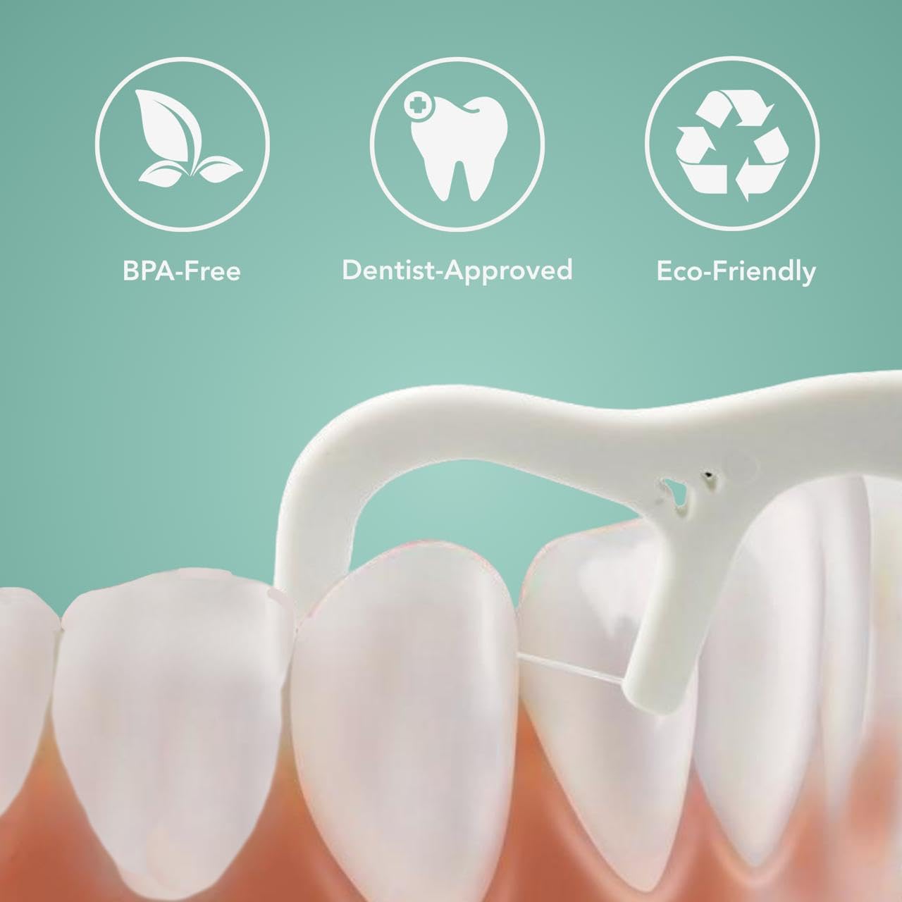 SimplyPick en uso interdental demostrando limpieza después de comer