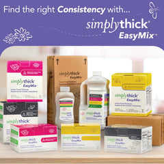 Vaso con bebida carbonatada espesada con SimplyThick EasyMix para beneficio sin espuma