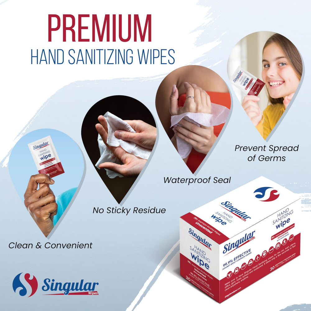 Singular Wipes empaque individual abierto conservando humedad eficaz