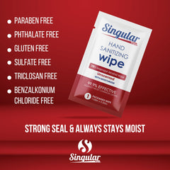 Singular Wipes etiqueta con ingredientes visibles y sin fragancia