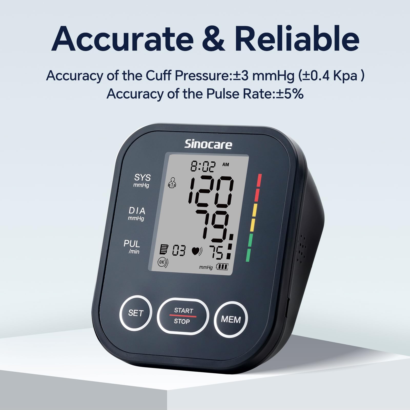sinocare monitor en uso por hombre ofreciendo mediciones rápidas