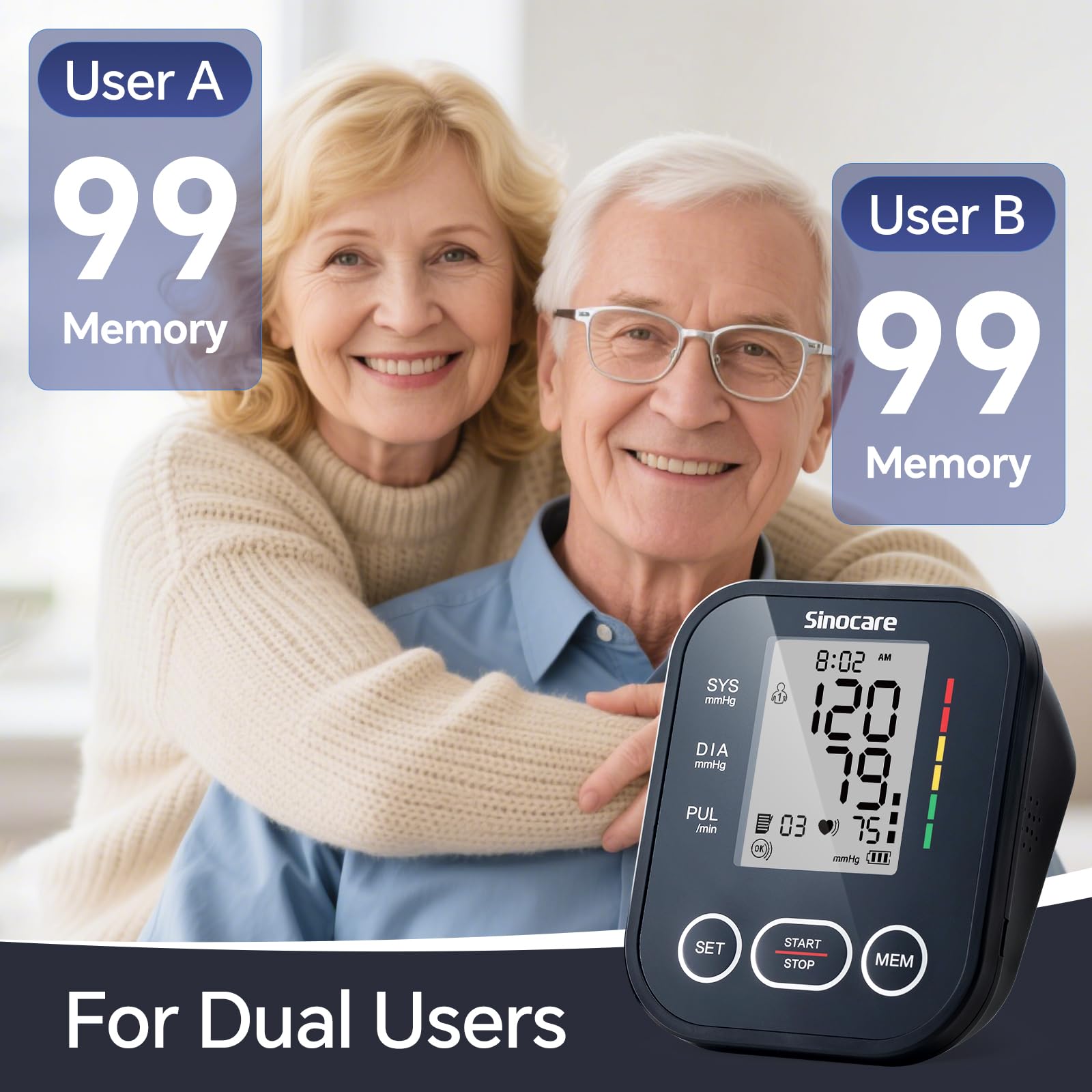 sinocare puerto Type-C y pilas AAA para opciones de energía