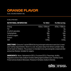 Science in Sport gel abierto en mano listo para consumir durante ejercicio