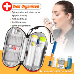 SITHON interior organizado con bolsillos para EpiPen y inhalador