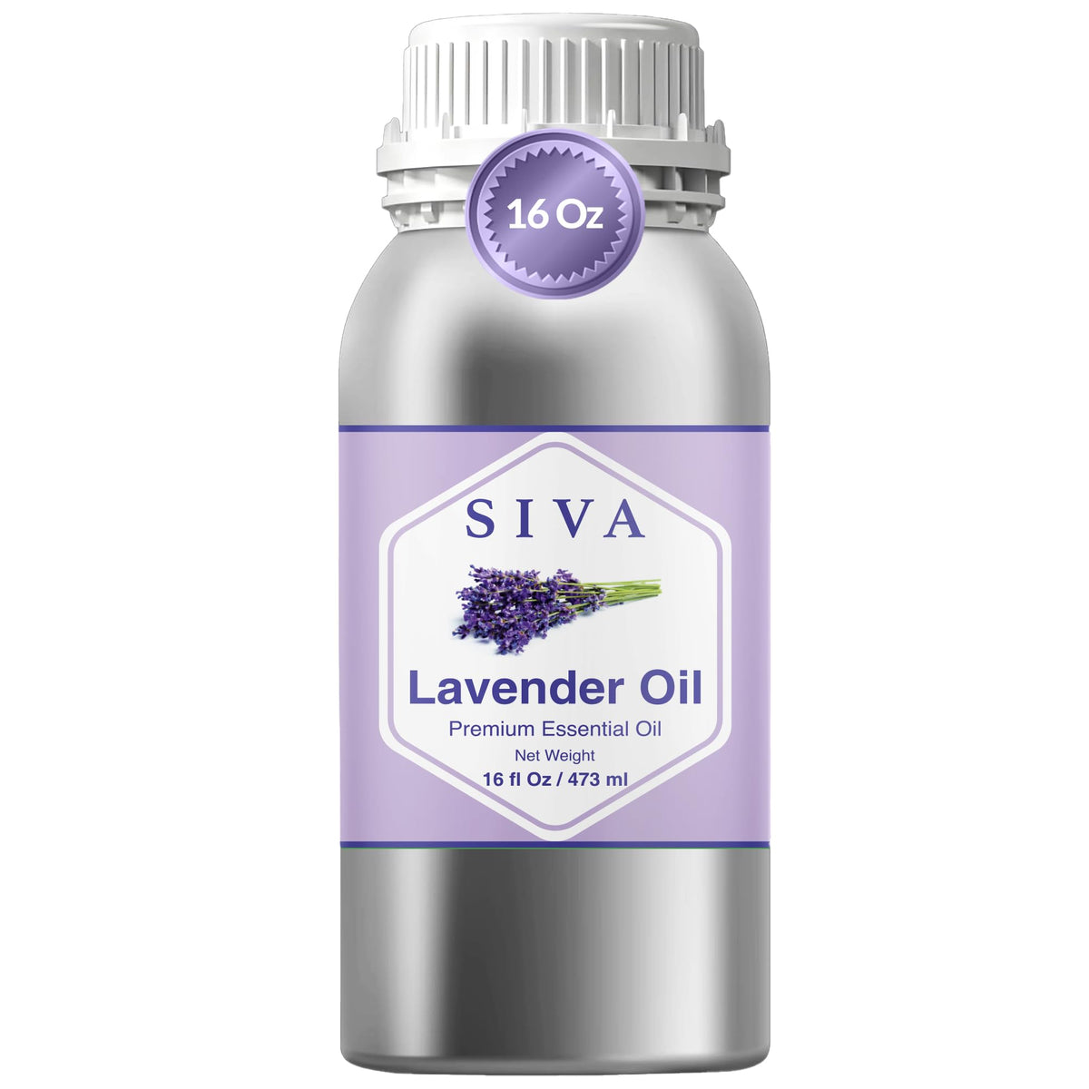 SIVA ORGANICS frasco frontal grande mostrando etiqueta y capacidad