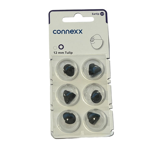 Sivantos Connexx eartip tulip frontal mostrando forma y ajuste seguro
