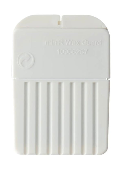 Sivantos Connexx miniReceiver vista frontal, protección contra cera y claridad de sonido