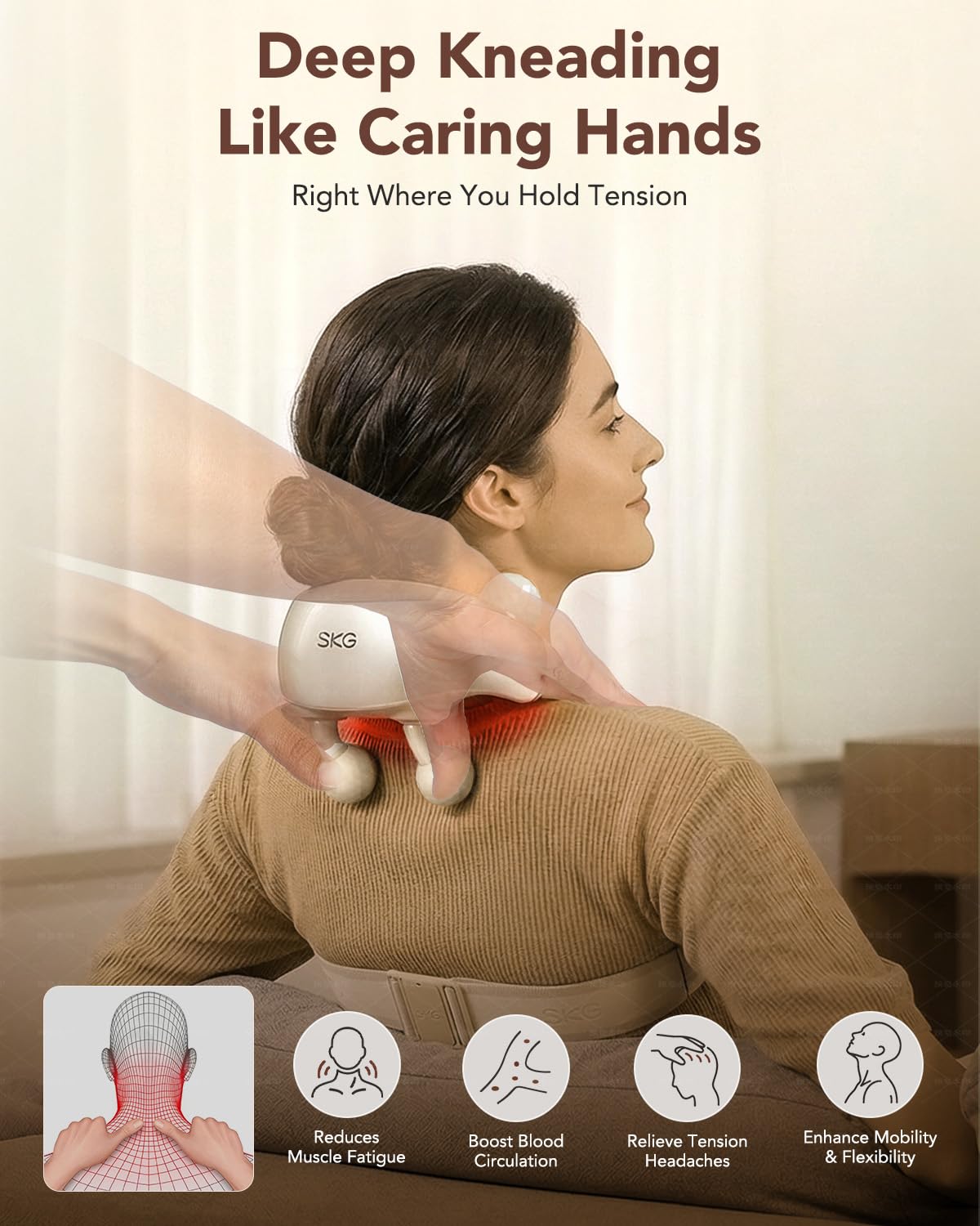 SKG H7 Ultra colocado manos libres para trabajar con mayor confort