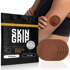 Skin Grip empaquetado frontal mostrando el producto y compatibilidad, confianza visual