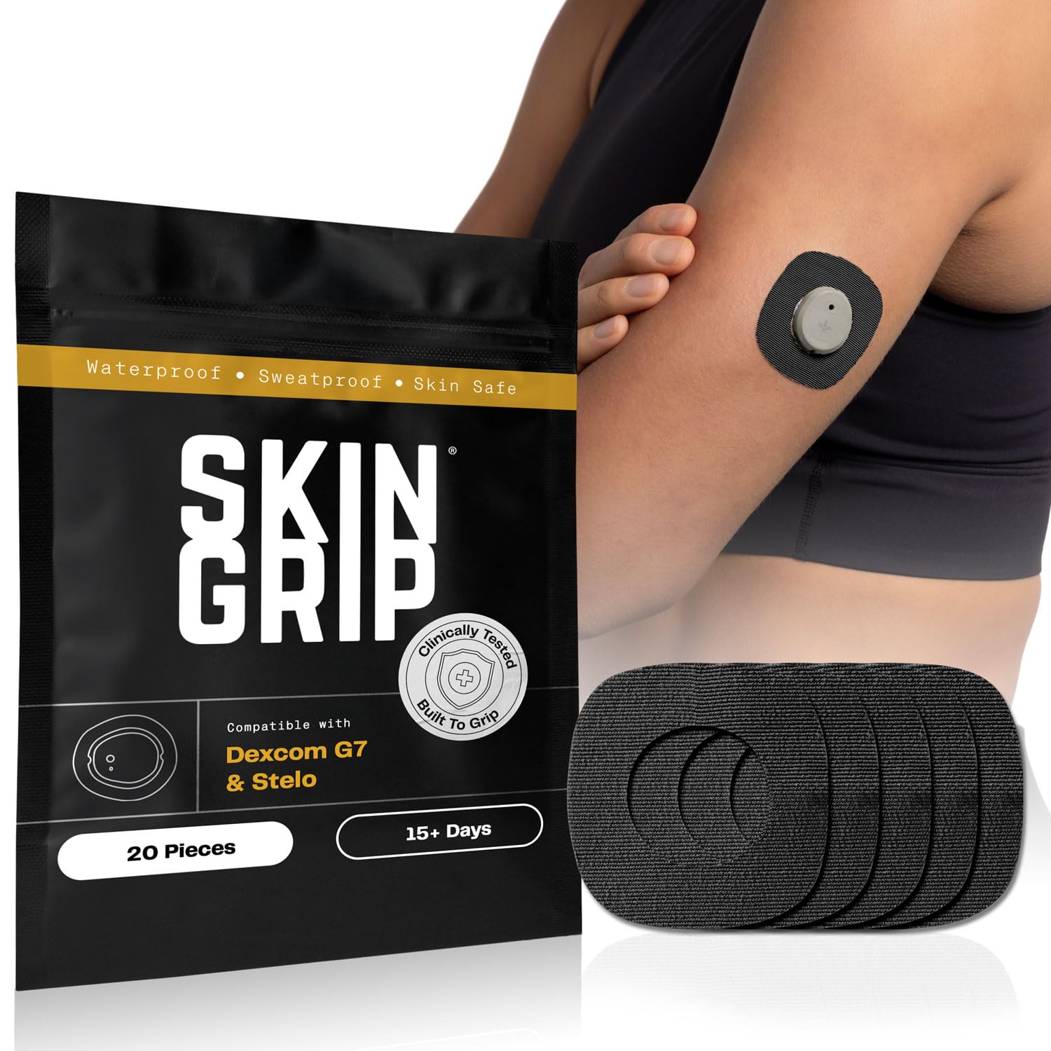 Skin Grip vista frontal del empaque con diseño claro beneficiando la identificación