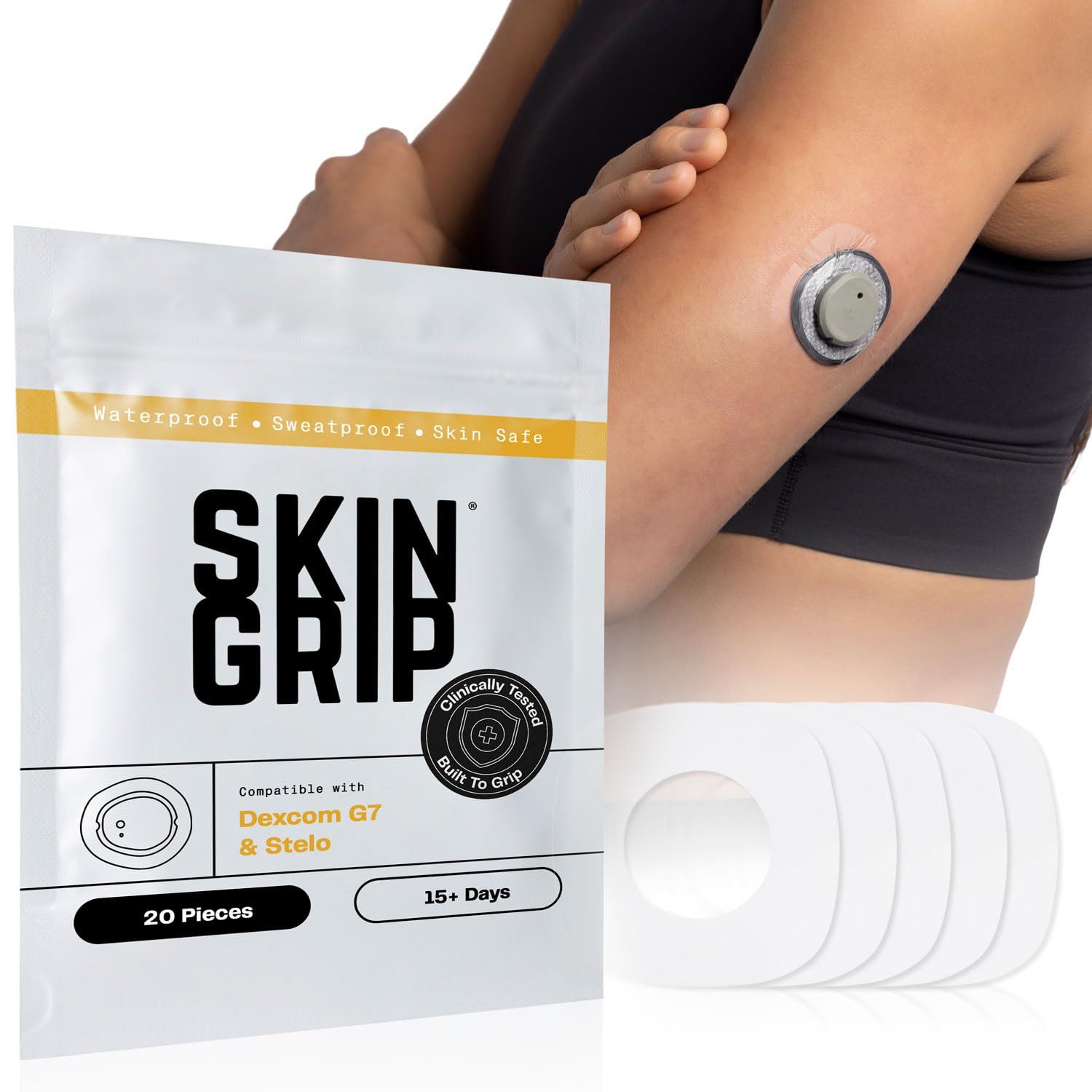 Skin Grip frontal del empaque mostrando diseño y compatibilidad
