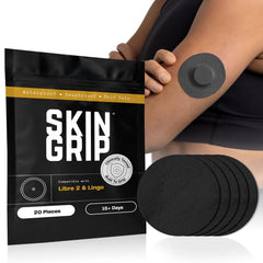 Skin Grip imagen frontal del pack mostrando 20 parches, sujeción confiable