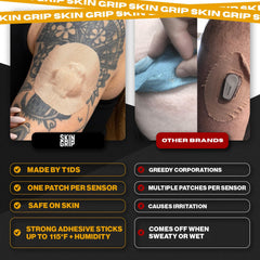 Skin Grip parche bajo agua demostrando resistencia impermeable y tranquilidad