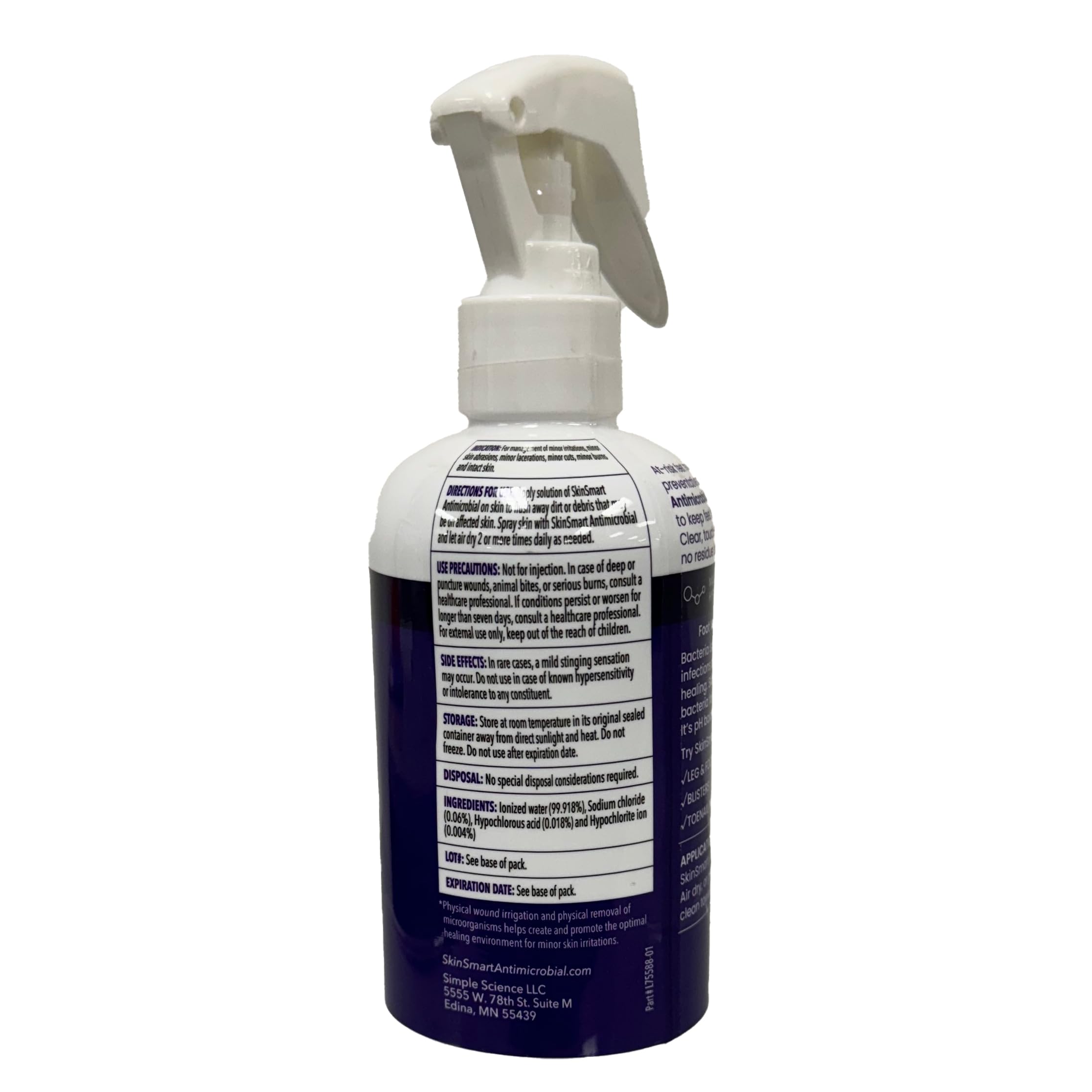 SkinSmart Antimicrobial primer plano de la boca del pulverizador para control