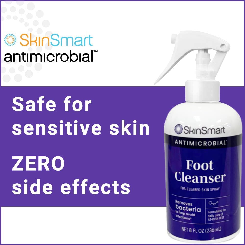 SkinSmart Antimicrobial envase comparado con mano para escala práctica