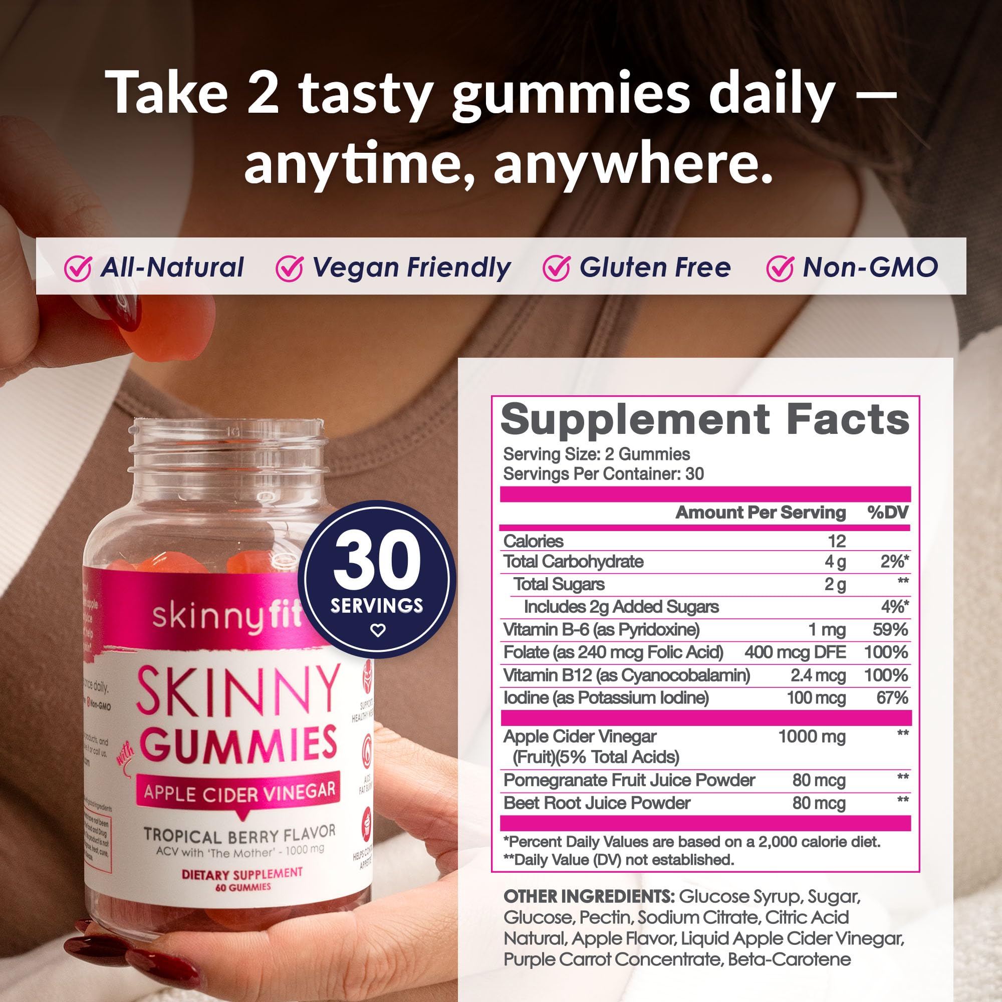 SkinnyFit etiqueta de ingredientes clara para ver composición