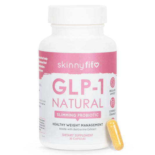 SkinnyFit envase frontal GLP-1 Natural mostrando diseño y beneficios