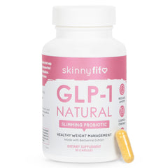 SkinnyFit envase frontal GLP-1 Natural mostrando diseño y beneficios