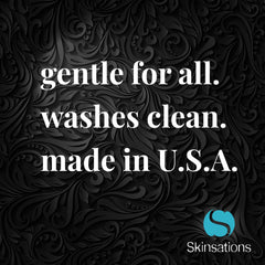Skinsations comparación de tamaño 8oz, indica cantidad adecuada para sesiones