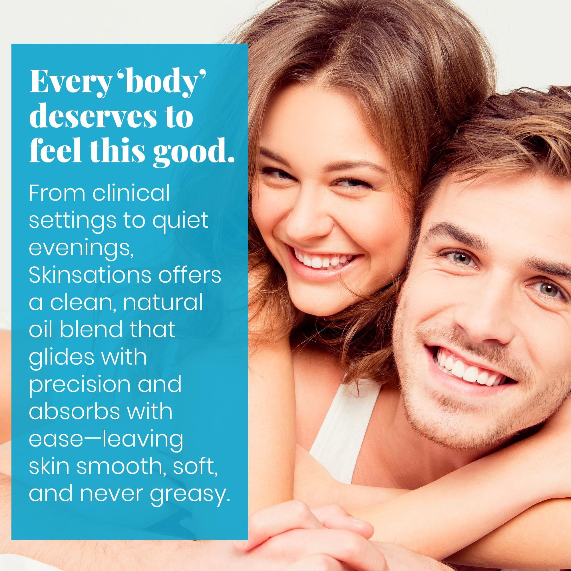 Skinsations Vanilla non-greasy formula suited for sensitive skin.