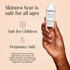 Aplicación de Skinuva en rostro por mano, mejorando textura y confort