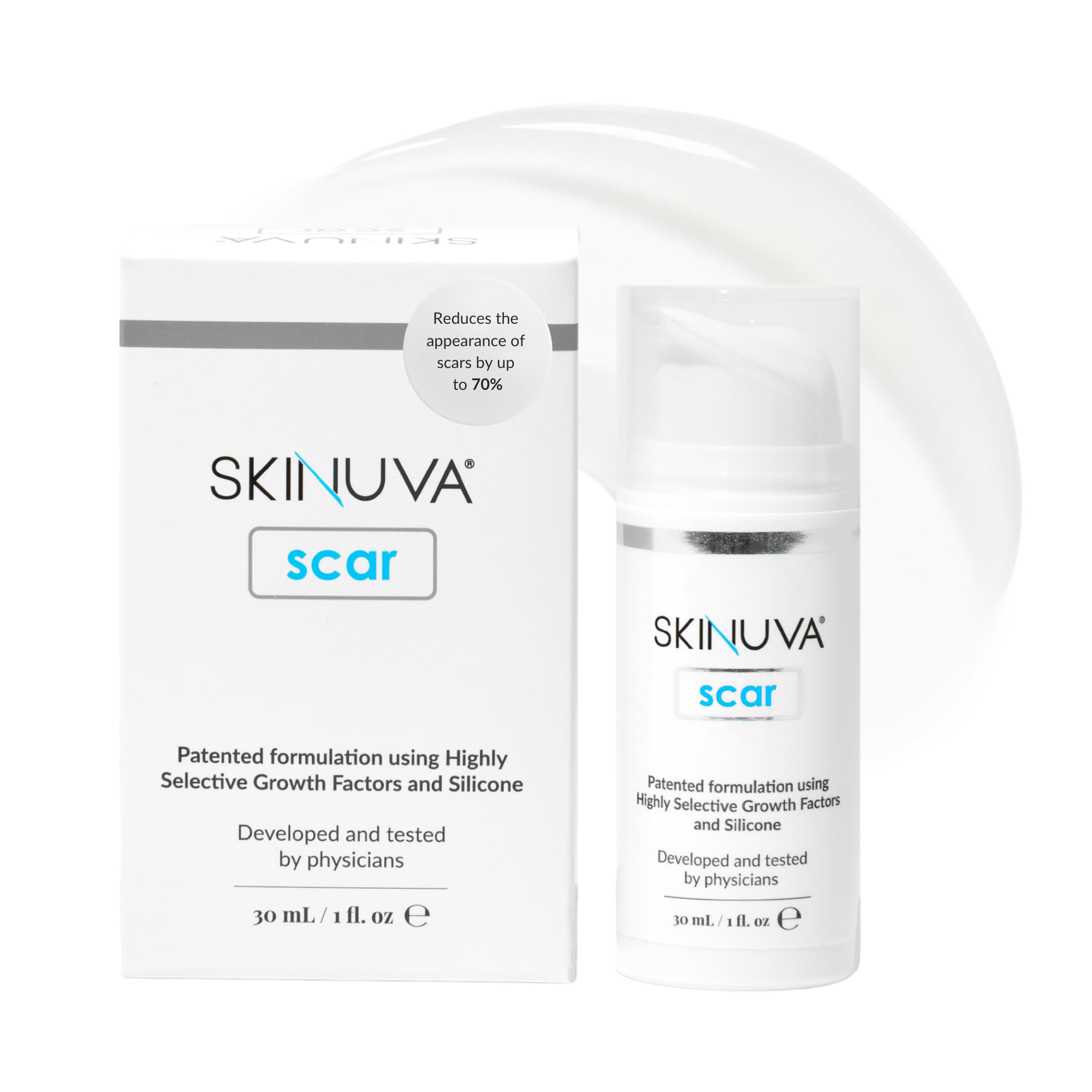 Skinuva frente del empaque mostrando presentación 1 oz y confianza