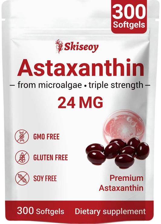 Skiseoy envase frontal mostrando 300 softgels y beneficios claros