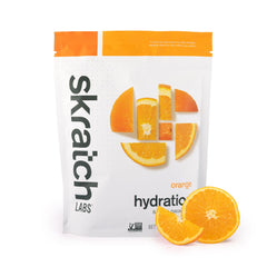 Skratch Labs envase frontal naranja mostrando diseño y beneficios