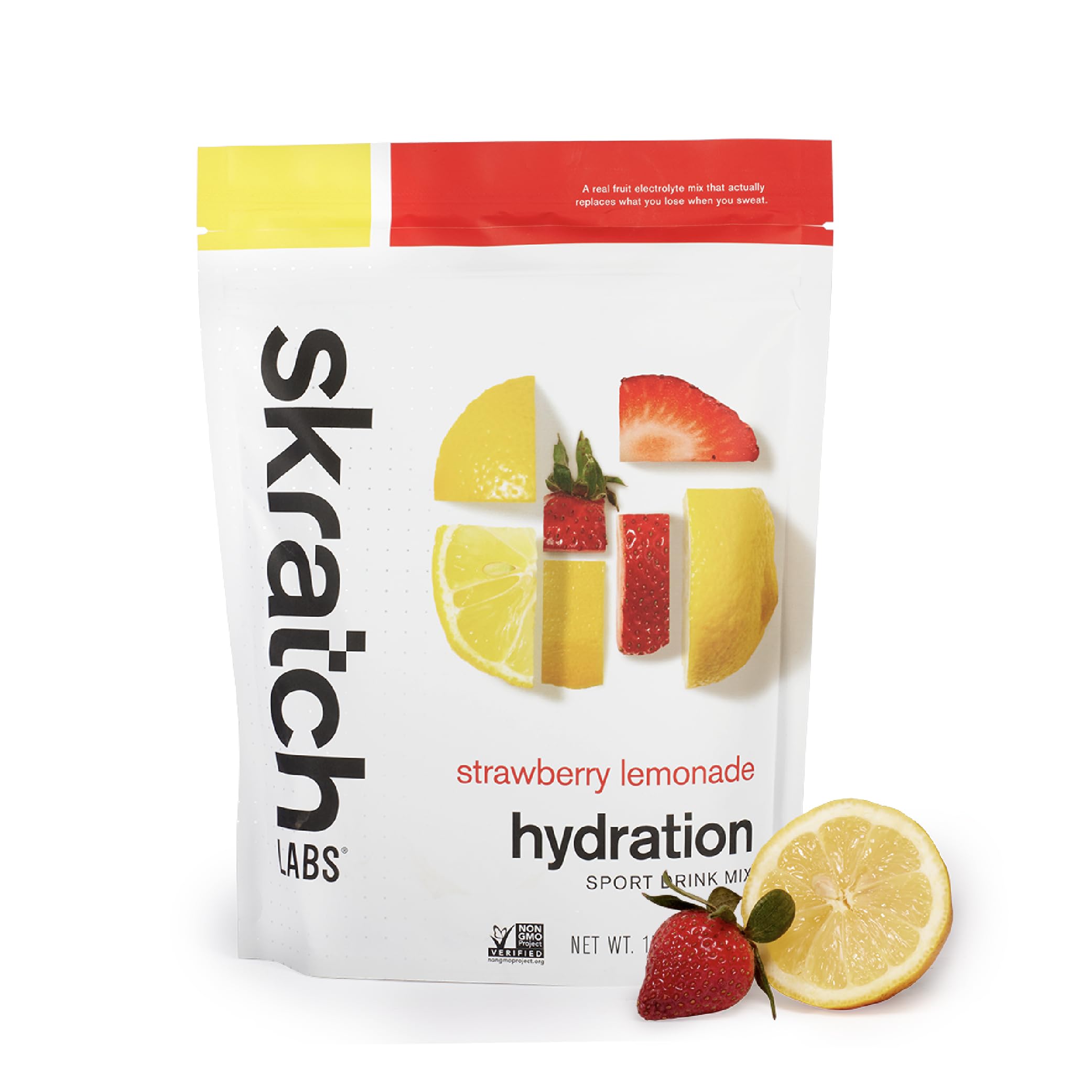 Skratch Labs frente del envase mostrando 20 raciones y beneficio práctico