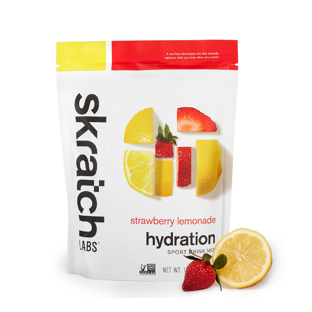 Skratch Labs frente del envase mostrando 20 raciones y beneficio práctico