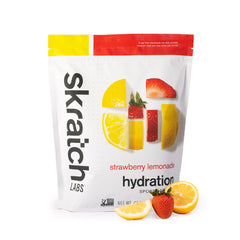 Skratch Labs frente del envase mostrando 60 servicios y beneficio de hidratación rápida