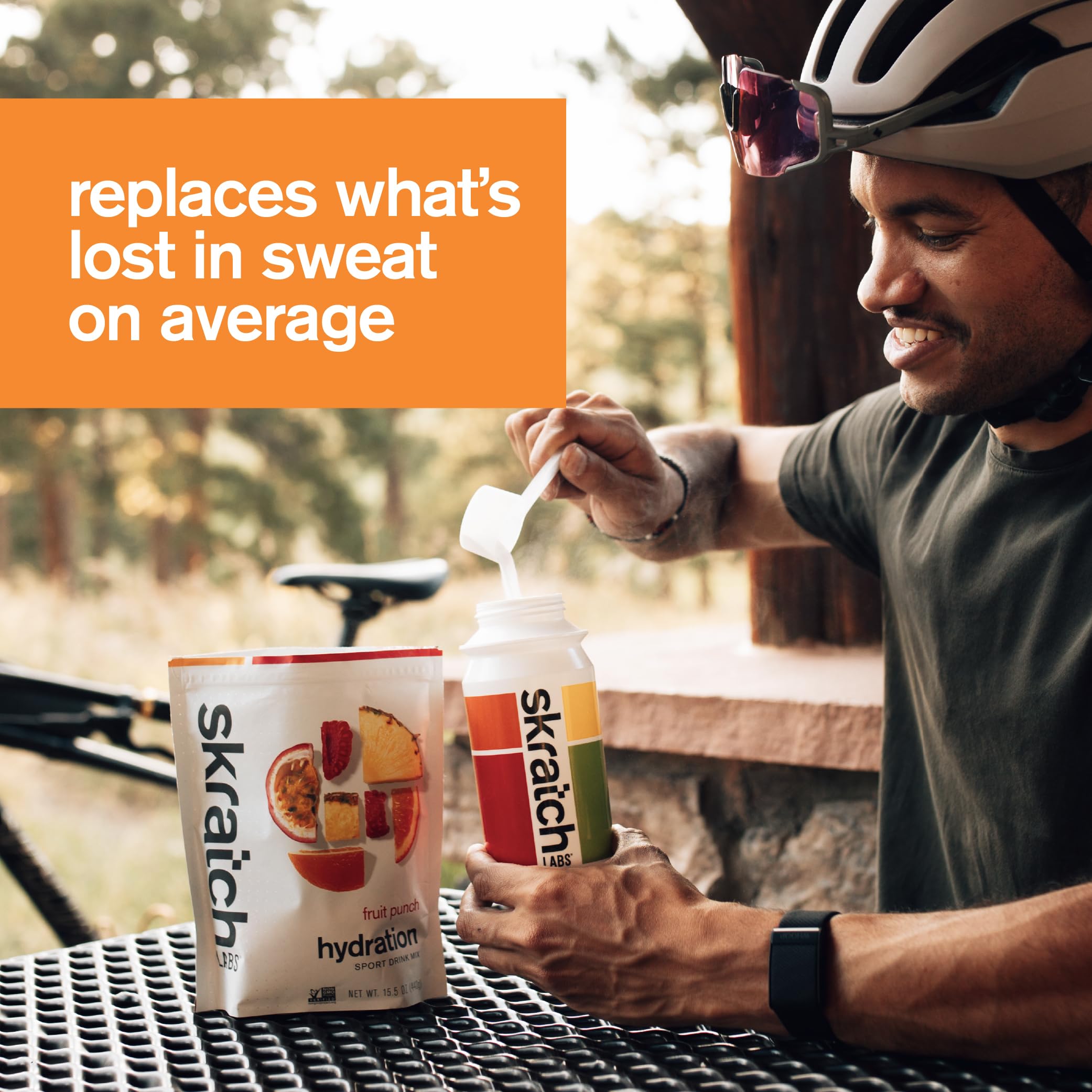 Skratch Labs polvo textura en primer plano que revela su origen de fruta real