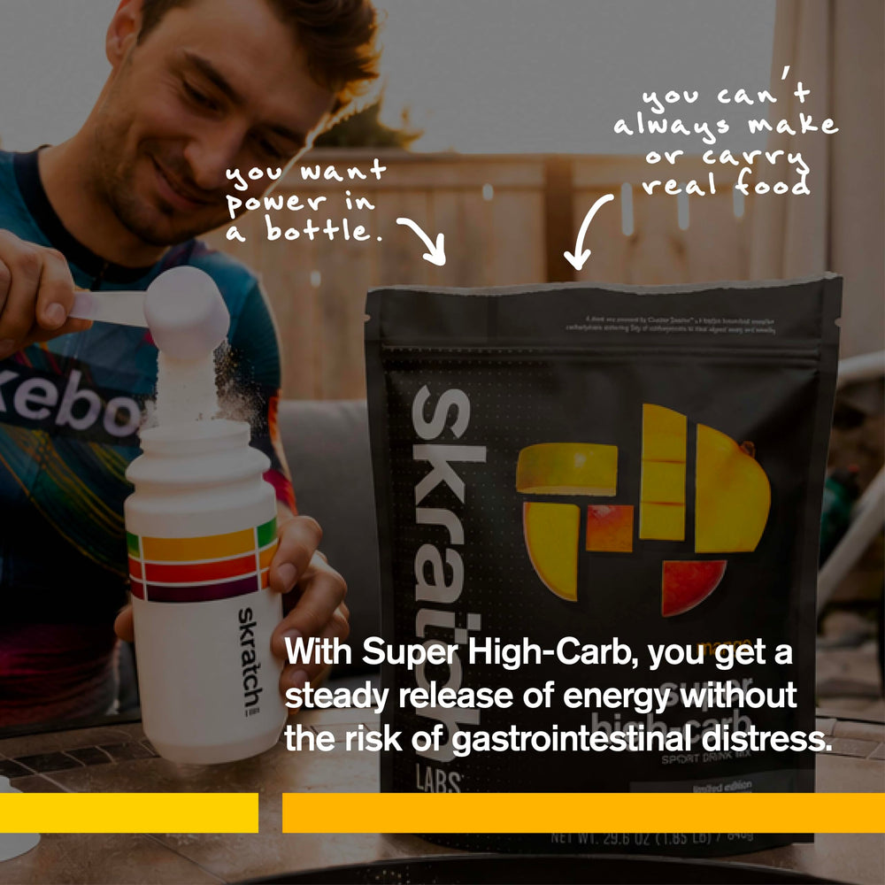 Skratch Labs vaso con bebida mango preparada para hidratación eficiente