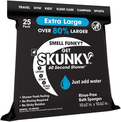 Skunky esponja XL frente del empaque mostrando cantidad y tamaño, práctica para viaje