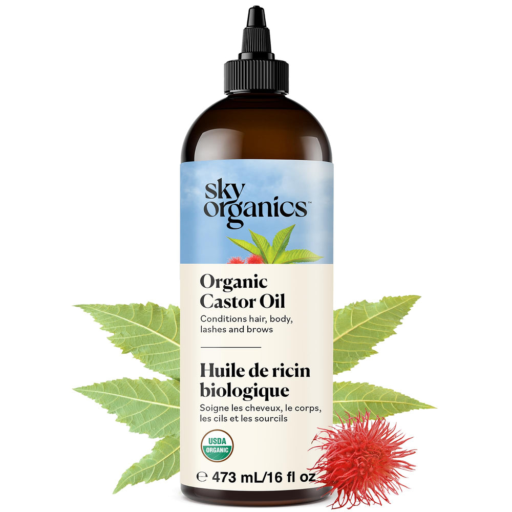 Sky Organics botella frontal 16oz mostrando presentación y pureza