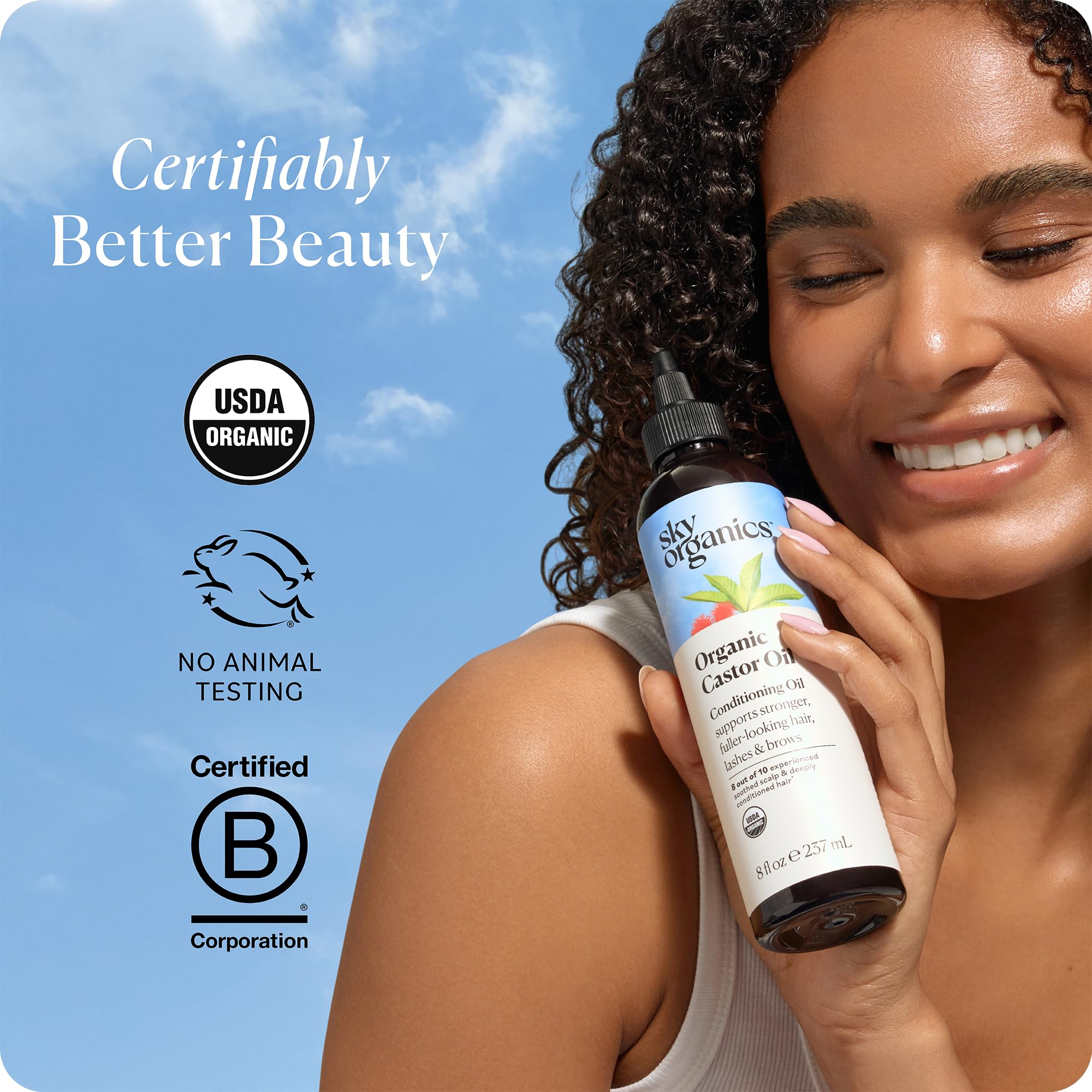Sky Organics aplicación en pestañas y cejas con aplicador seguro
