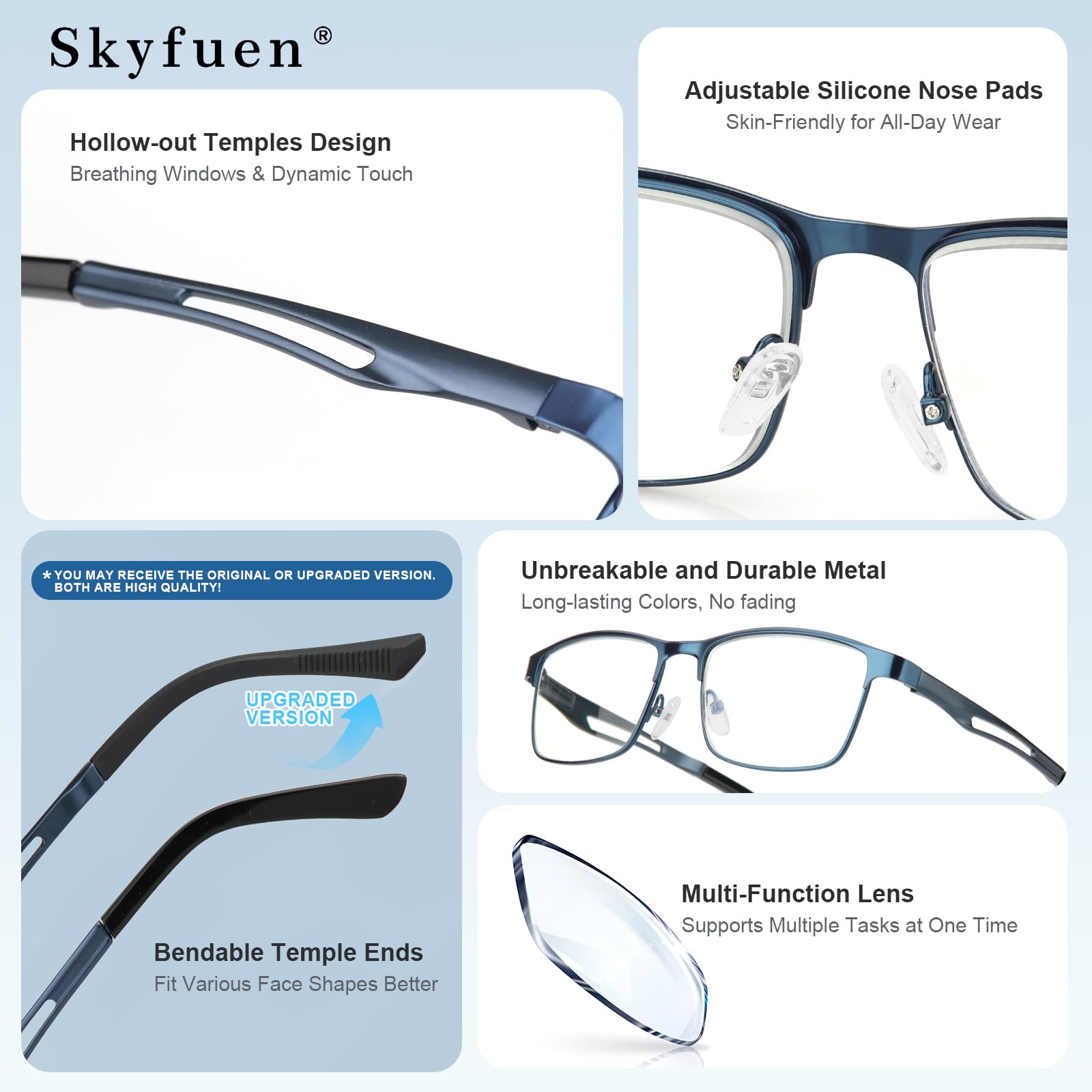 SKYFUEN gafas en uso frente a laptop para comodidad en pantalla