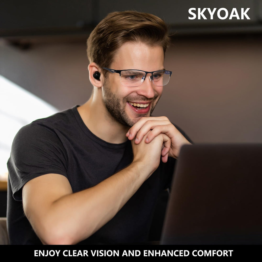 SKYOAK detalle de montura media resaltando estilo y ligereza
