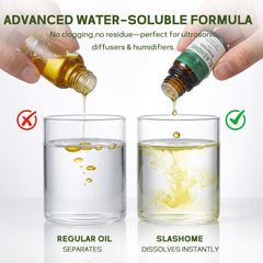 slashome gota de aceite en agua mostrando solubilidad segura para difusores