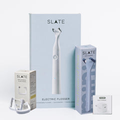 Slate vista frontal del paquete que muestra el kit completo y conveniencia