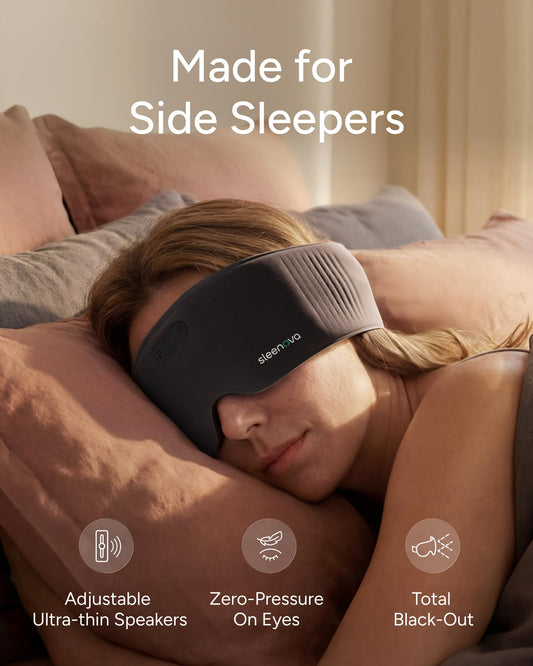 Sleenova SoundMask detalle de altavoz ultrafino para comodidad lateral