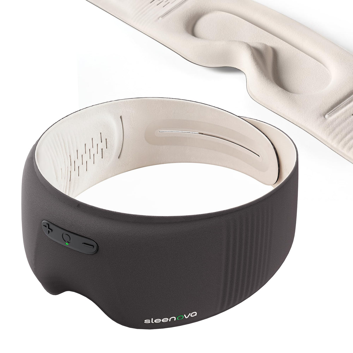 Sleenova SoundMask vista frontal mostrando corte y bloqueo de luz
