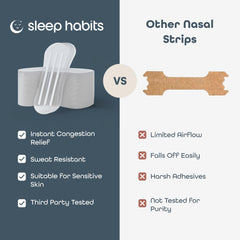 Sleep Habits usuario durmiendo con tira para noches más silenciosas