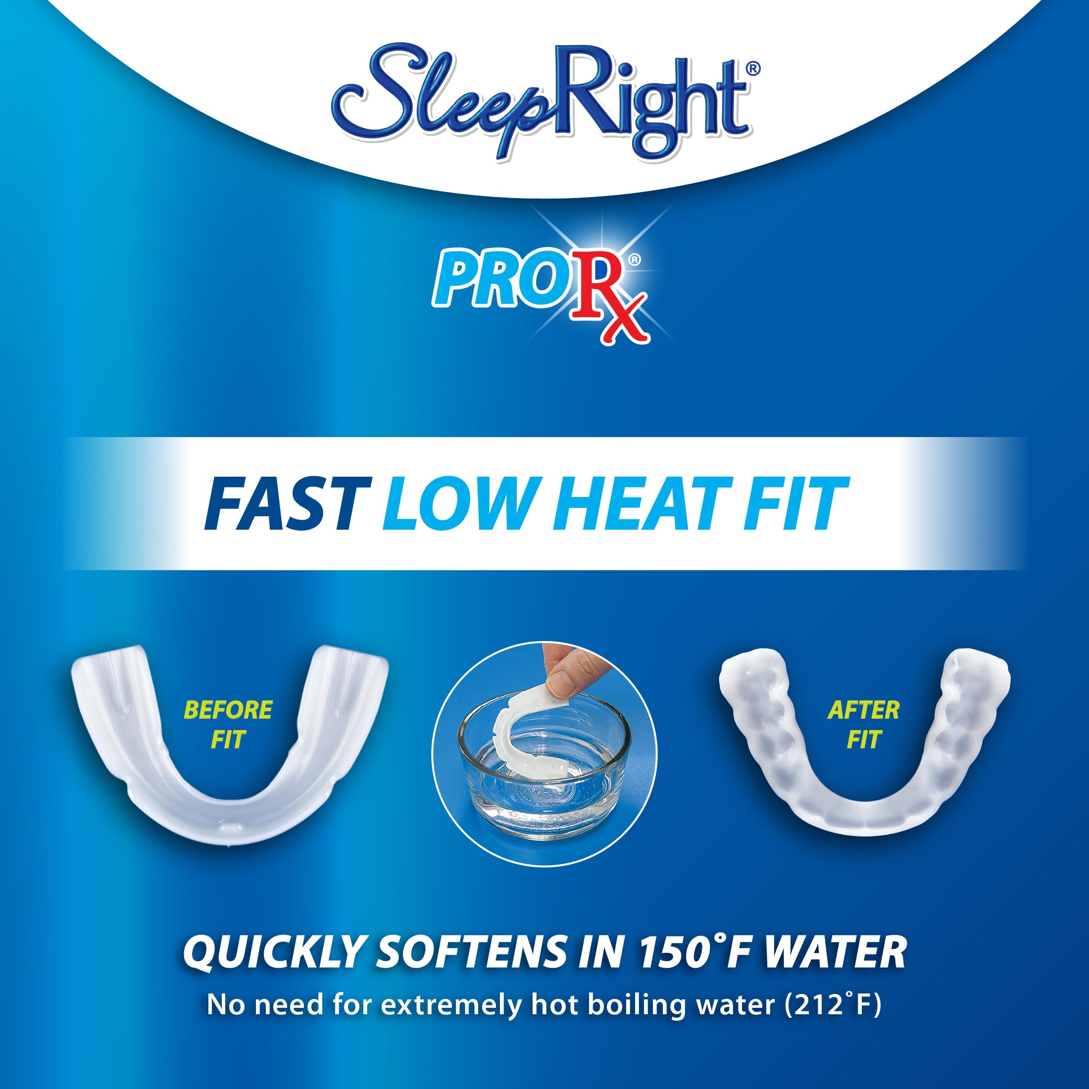 SleepRight ProRx férula en boquilla mostrando perfil delgado y discreto