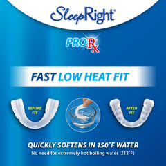 SleepRight ProRx férula en boquilla mostrando perfil delgado y discreto