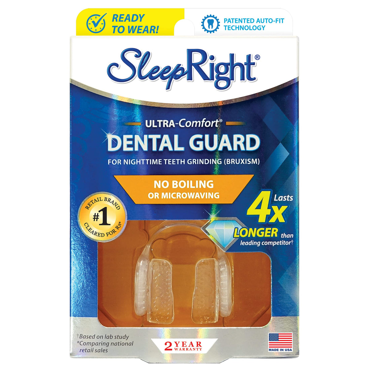 SleepRight protector frontal en su empaque mostrando diseño y beneficio de protección