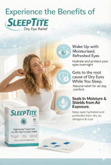 SleepTite sello colocado en párpado demostrando sello nocturno confortable