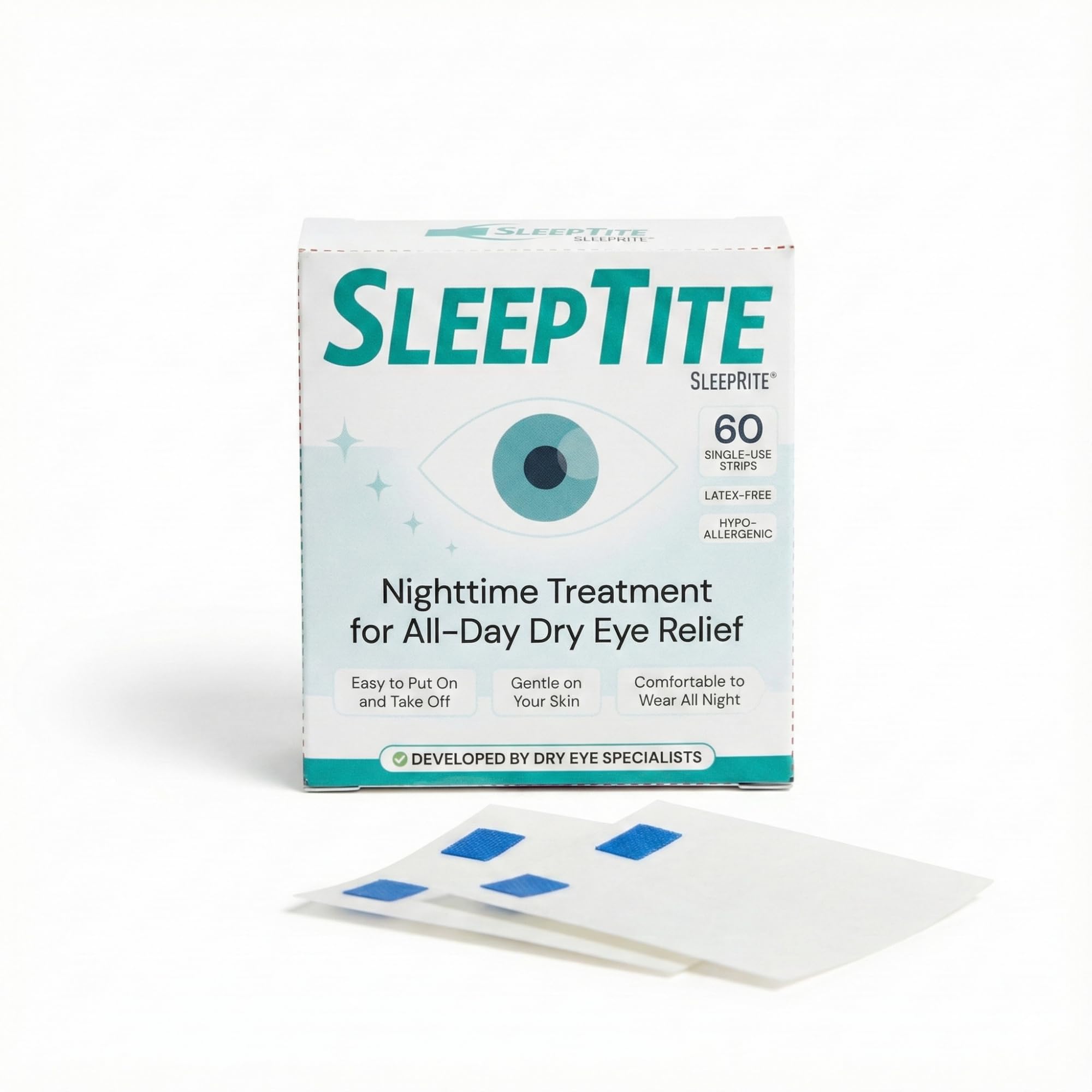 SleepTite caja frontal mostrando 60 sellos y beneficio de protección nocturna