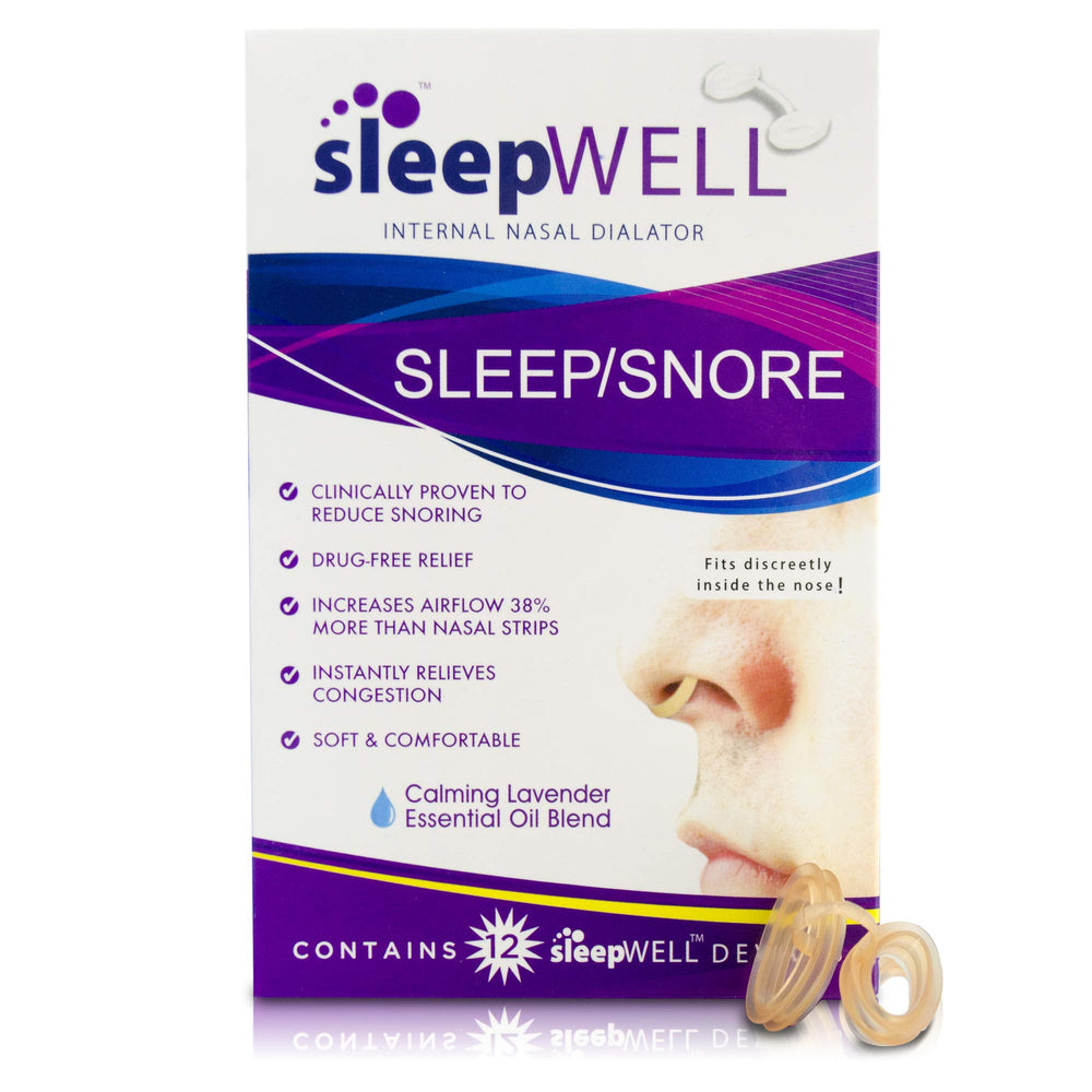 Sleepwell vista frontal del empaque que destaca el beneficio de respiración mejorada